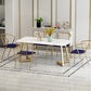 Glam Style Table Faux Marble Rectangle Table with Metal Legs for Home Use Clearhalo 'Dining Tables & Seating' 'Dining Tables' 'dining_table' 'furn' 'furn_dining_table' 'Furniture' 'Kitchen & Dining Furniture' 6347176