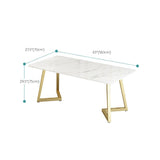 Glam Style Table Faux Marble Rectangle Table with Metal Legs for Home Use Clearhalo 'Dining Tables & Seating' 'Dining Tables' 'dining_table' 'furn' 'furn_dining_table' 'Furniture' 'Kitchen & Dining Furniture' 6347177