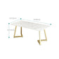 Glam Style Table Faux Marble Rectangle Table with Metal Legs for Home Use Clearhalo 'Dining Tables & Seating' 'Dining Tables' 'dining_table' 'furn' 'furn_dining_table' 'Furniture' 'Kitchen & Dining Furniture' 6347180