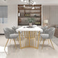 Glam Faux Marble Table Rectangle Table with Metal Legs for Home Use 70.9"L x 31.5"W x 29.5"H Without Chairs Clearhalo 'Dining Tables & Seating' 'Dining Tables' 'dining_table' 'furn' 'furn_dining_table' 'Furniture' 'Kitchen & Dining Furniture' 6347182