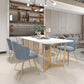 Glam Faux Marble Table Rectangle Table with Metal Legs for Home Use 78.7"L x 31.5"W x 29.5"H Without Chairs Clearhalo 'Dining Tables & Seating' 'Dining Tables' 'dining_table' 'furn' 'furn_dining_table' 'Furniture' 'Kitchen & Dining Furniture' 6347183