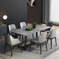 Industrial Dining Rectangle Table Sintered Stone Table with Metal Legs for Kitchen