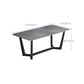 Industrial Dining Rectangle Table Sintered Stone Table with Metal Legs for Kitchen