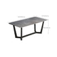 Industrial Dining Rectangle Table Sintered Stone Table with Metal Legs for Kitchen