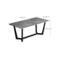 Industrial Dining Rectangle Table Sintered Stone Table with Metal Legs for Kitchen