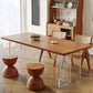 Rectangle Acrylic Base Dining Table Modern Pine Wood Table for Dining Room