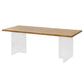 Rectangle Acrylic Base Dining Table Modern Pine Wood Table for Dining Room