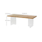 Rectangle Acrylic Base Dining Table Modern Pine Wood Table for Dining Room