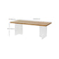 Rectangle Acrylic Base Dining Table Modern Pine Wood Table for Dining Room