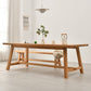 Rectangle Trestle Base Dining Table Medieval Modern Style Pine Wood Table for Kitchen