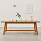 Rectangle Trestle Base Dining Table Medieval Modern Style Pine Wood Table for Kitchen