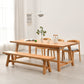 Rectangle Trestle Base Dining Table Medieval Modern Style Pine Wood Table for Kitchen