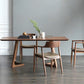 Rectangle Double Base Dining Table Modern Pine Wood Table for Living Room Kitchen