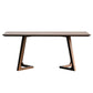 Rectangle Double Base Dining Table Modern Pine Wood Table for Living Room Kitchen