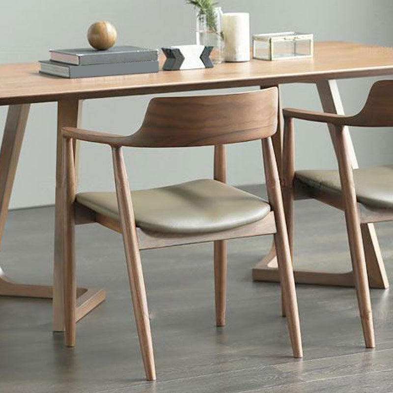 Rectangle Double Base Dining Table Modern Pine Wood Table for Living Room Kitchen
