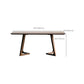 Rectangle Double Base Dining Table Modern Pine Wood Table for Living Room Kitchen