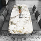 Glam Sintered Stone Dining Table Pedestal Base Casual Dining Table for Dining Room