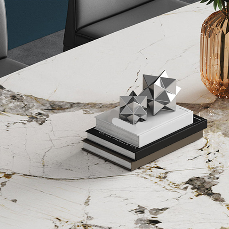 Glam Sintered Stone Dining Table Pedestal Base Casual Dining Table for Dining Room