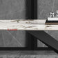 Glam Sintered Stone Dining Table Pedestal Base Casual Dining Table for Dining Room