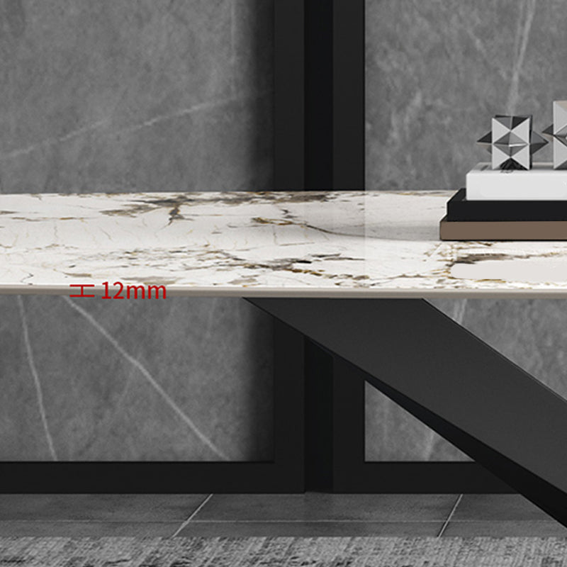 Glam Sintered Stone Dining Table Pedestal Base Casual Dining Table for Dining Room