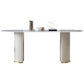 Contemporary Sintered Stone Dining Table Oval Double Pedestal Table for Home Use Clearhalo 'Dining Tables & Seating' 'Dining Tables' 'dining_table' 'furn' 'furn_dining_table' 'Furniture' 'Kitchen & Dining Furniture' 6347315