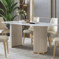 Contemporary Sintered Stone Dining Table Oval Double Pedestal Table for Home Use Clearhalo 'Dining Tables & Seating' 'Dining Tables' 'dining_table' 'furn' 'furn_dining_table' 'Furniture' 'Kitchen & Dining Furniture' 6347321