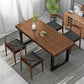 Rectangle Black Base Dining Table Modern Style Pine Wood Table for Kitchen Use