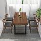 Rectangle Black Base Dining Table Modern Style Pine Wood Table for Kitchen Use