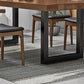 Rectangle Black Base Dining Table Modern Style Pine Wood Table for Kitchen Use