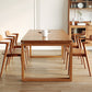 Glam Dining Wood Table Rectangle Table with Wooden Legs for Home Use 55.1"L x 27.6"W x 29.5"H Without Chairs Clearhalo 'Dining Tables & Seating' 'Dining Tables' 'dining_table' 'furn' 'furn_dining_table' 'Furniture' 'Kitchen & Dining Furniture' 6347341