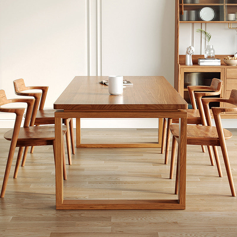 Glam Dining Wood Table Rectangle Table with Wooden Legs for Home Use 55.1"L x 27.6"W x 29.5"H Without Chairs Clearhalo 'Dining Tables & Seating' 'Dining Tables' 'dining_table' 'furn' 'furn_dining_table' 'Furniture' 'Kitchen & Dining Furniture' 6347341