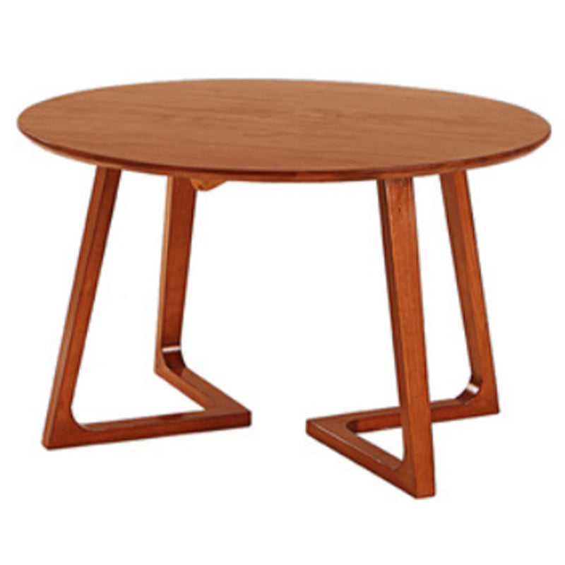 Round Double Base Dining Table Modern Pine Wood Table for Kitchen Cherry Wood Without Chairs Clearhalo 'Dining Tables & Seating' 'Dining Tables' 'dining_table' 'furn' 'furn_dining_table' 'Furniture' 'Kitchen & Dining Furniture' 6347355