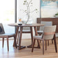 Round Double Base Dining Table Modern Pine Wood Table for Kitchen Dark Walnut 55.1"L x 55.1"W x 29.5"H Without Chairs Clearhalo 'Dining Tables & Seating' 'Dining Tables' 'dining_table' 'furn' 'furn_dining_table' 'Furniture' 'Kitchen & Dining Furniture' 6347358