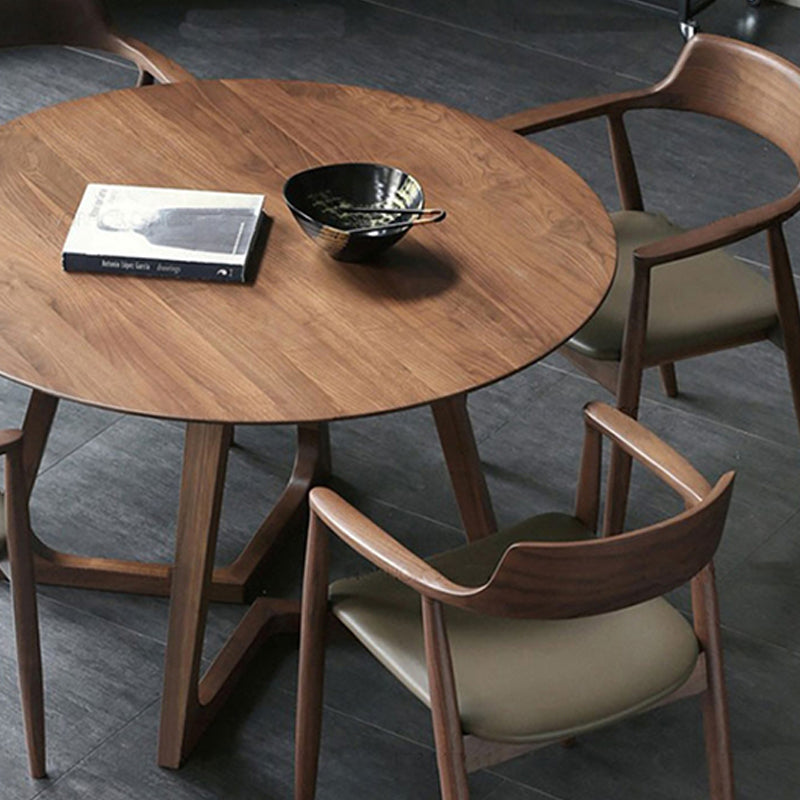 Round Double Base Dining Table Modern Pine Wood Table for Kitchen Clearhalo 'Dining Tables & Seating' 'Dining Tables' 'dining_table' 'furn' 'furn_dining_table' 'Furniture' 'Kitchen & Dining Furniture' 6347360