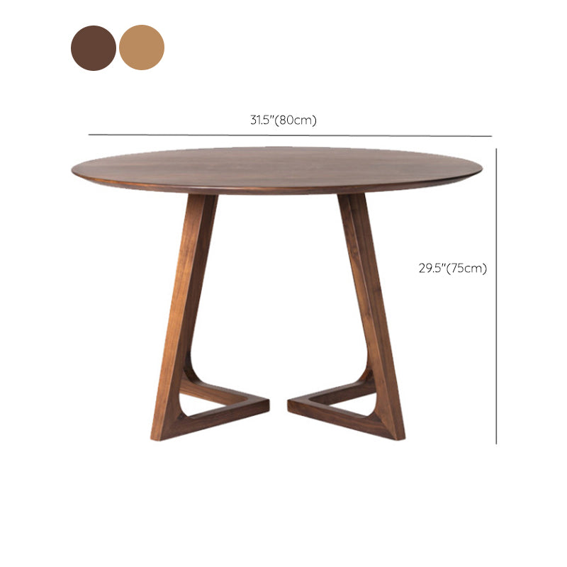 Round Double Base Dining Table Modern Pine Wood Table for Kitchen Clearhalo 'Dining Tables & Seating' 'Dining Tables' 'dining_table' 'furn' 'furn_dining_table' 'Furniture' 'Kitchen & Dining Furniture' 6347364