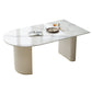 Contemporary Sintered Stone Dining Table Double Pedestal Table for Home Use Clearhalo 'Dining Tables & Seating' 'Dining Tables' 'dining_table' 'furn' 'furn_dining_table' 'Furniture' 'Kitchen & Dining Furniture' 6347373
