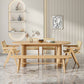 Modern Dining Table Wooden Oval Table with Wooden Legs for Home Use