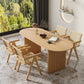 Modern Dining Table Wooden Oval Table with Wooden Legs for Home Use