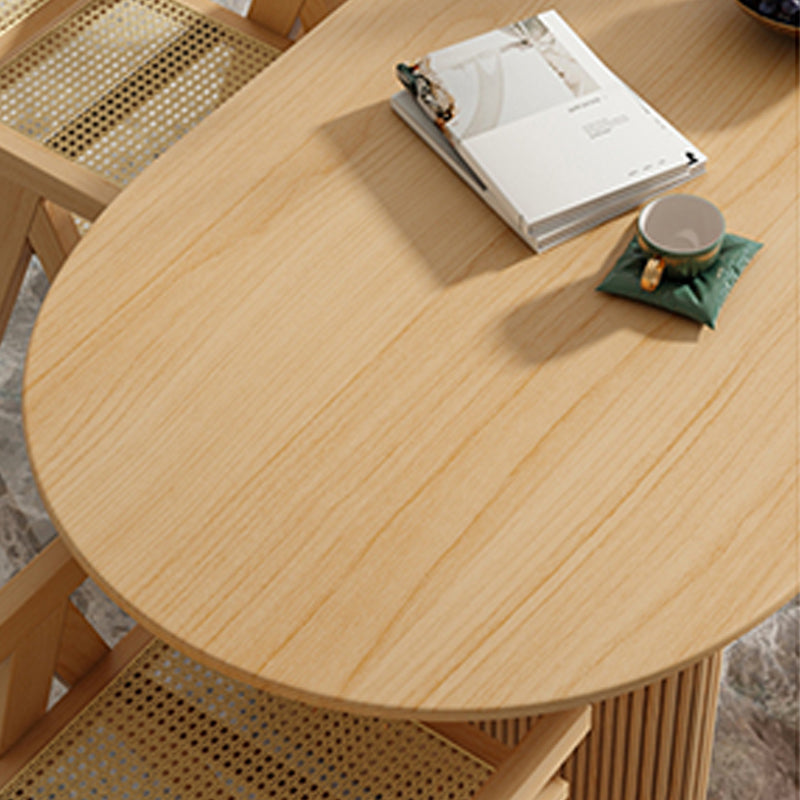 Modern Dining Table Wooden Oval Table with Wooden Legs for Home Use