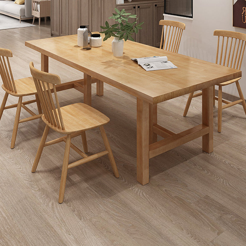 Glam Dining Table Wooden Rectangle Table with Wooden Legs for Home Use 63"L x 27.6"W x 29.5"H Without Chairs Clearhalo 'Dining Tables & Seating' 'Dining Tables' 'dining_table' 'furn' 'furn_dining_table' 'Furniture' 'Kitchen & Dining Furniture' 6347405