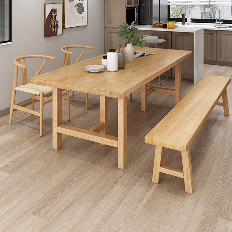 Glam Dining Table Wooden Rectangle Table with Wooden Legs for Home Use 78.7"L x 31.5"W x 29.5"H Without Chairs Clearhalo 'Dining Tables & Seating' 'Dining Tables' 'dining_table' 'furn' 'furn_dining_table' 'Furniture' 'Kitchen & Dining Furniture' 6347408