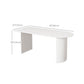 Modern Double Base Dining Table White Table for Kitchen Living Room