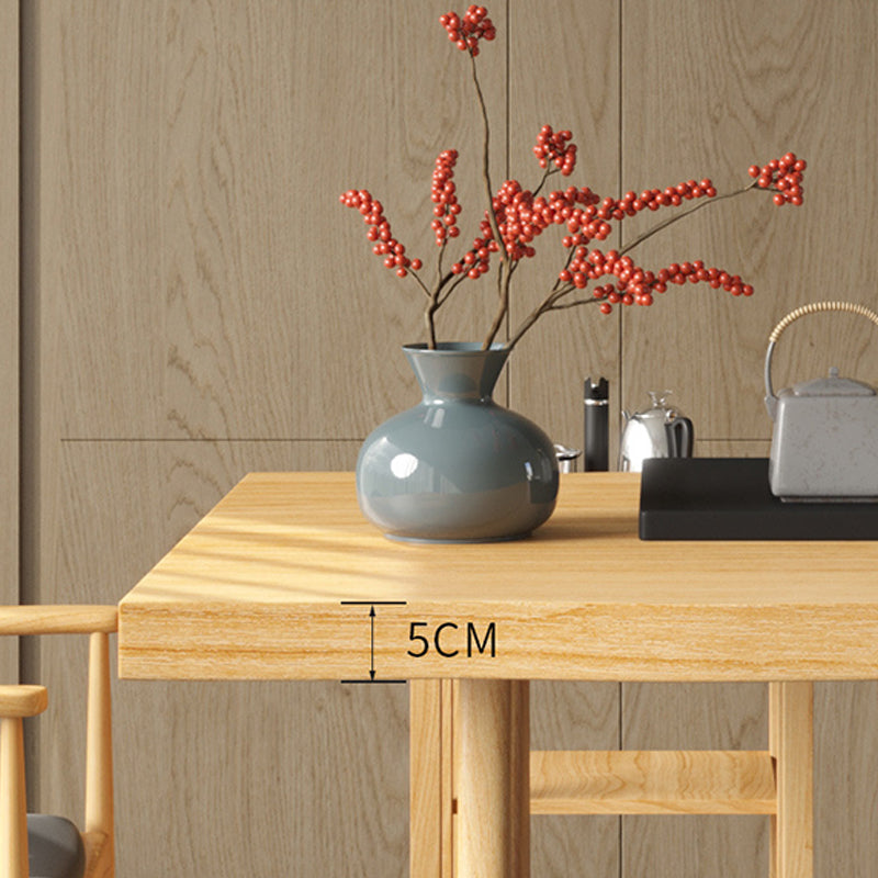 Glam Style Dining Wooden Table Rectangle Table with Wooden Legs for Home Use