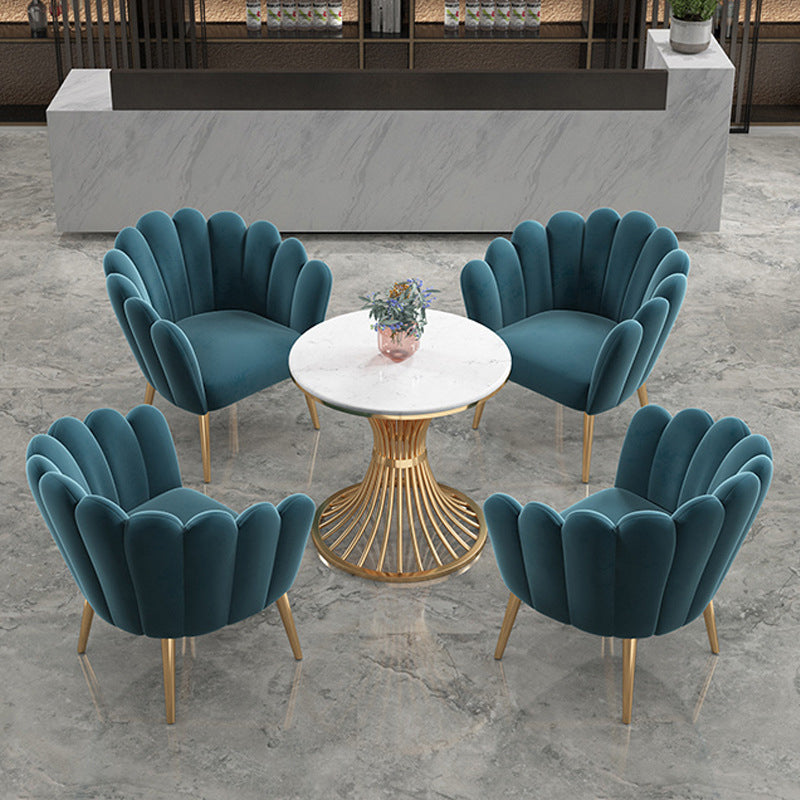 Glam Stone Dining Room Table Pedestal Base Casual Dining Table