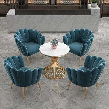 Glam Stone Dining Room Table Pedestal Base Casual Dining Table