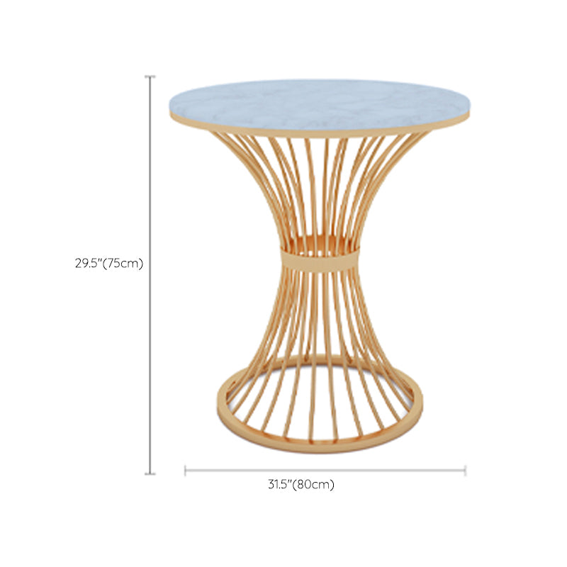 Glam Stone Dining Room Table Pedestal Base Casual Dining Table