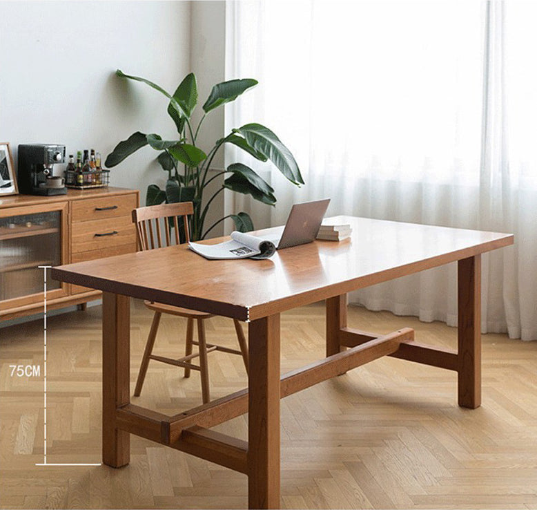 Rechteckiger Esstisch mit Böcken, moderner Holztisch für das Esszimmer