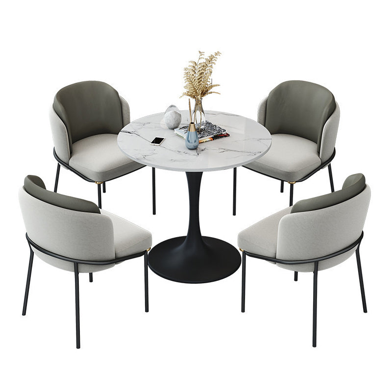 Round Pedestal Base Dining Table Modern Stone Table for Milk Tea Shop Clearhalo 'Dining Tables & Seating' 'Dining Tables' 'dining_table' 'furn' 'furn_dining_table' 'Furniture' 'Kitchen & Dining Furniture' 6347477