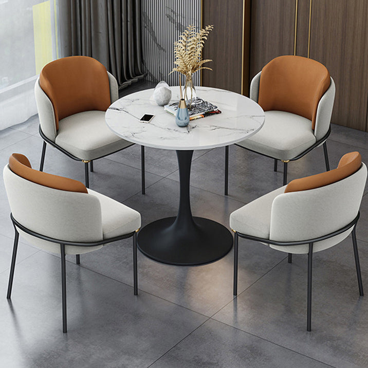 Round Pedestal Base Dining Table Modern Stone Table for Milk Tea Shop Clearhalo 'Dining Tables & Seating' 'Dining Tables' 'dining_table' 'furn' 'furn_dining_table' 'Furniture' 'Kitchen & Dining Furniture' 6347479