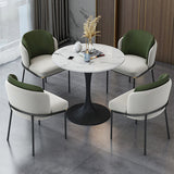 Round Pedestal Base Dining Table Modern Stone Table for Milk Tea Shop Clearhalo 'Dining Tables & Seating' 'Dining Tables' 'dining_table' 'furn' 'furn_dining_table' 'Furniture' 'Kitchen & Dining Furniture' 6347480